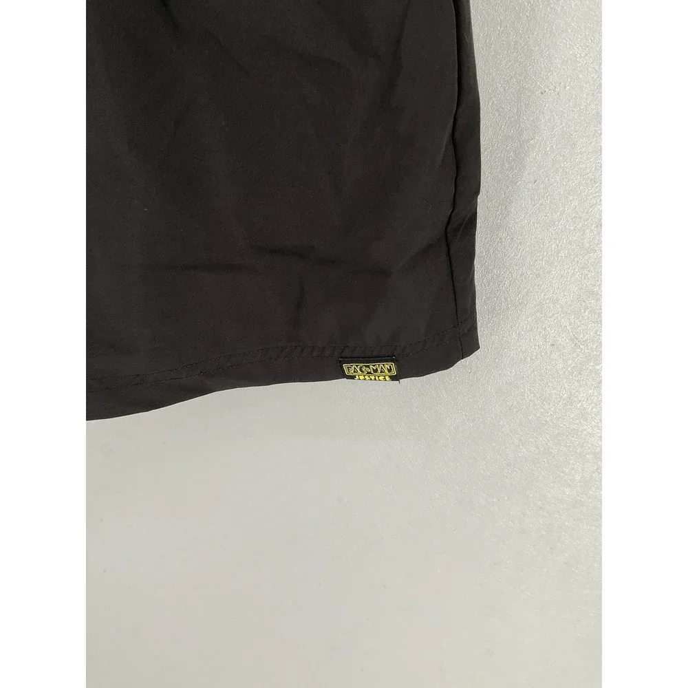 Justice Girls Romper Pac-Man Black Sleeveless Zip Front Graphic Logo L 12/14